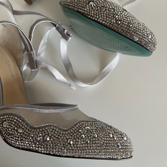 Betsey Johnson Iris Sparkly Shoes rhinestone pumps 8 - Picture 8 of 13